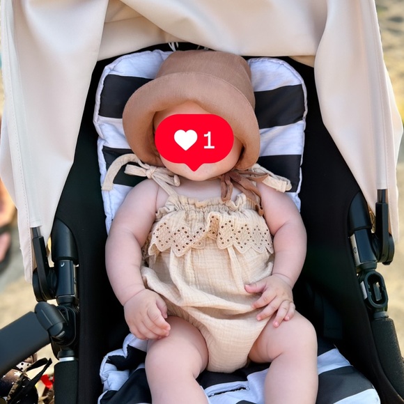 Rylee + Cru Tan Diaper Cover with Lace Trim - Picture 3 of 3